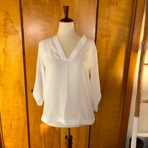 Express Cream V-Neck Blouse